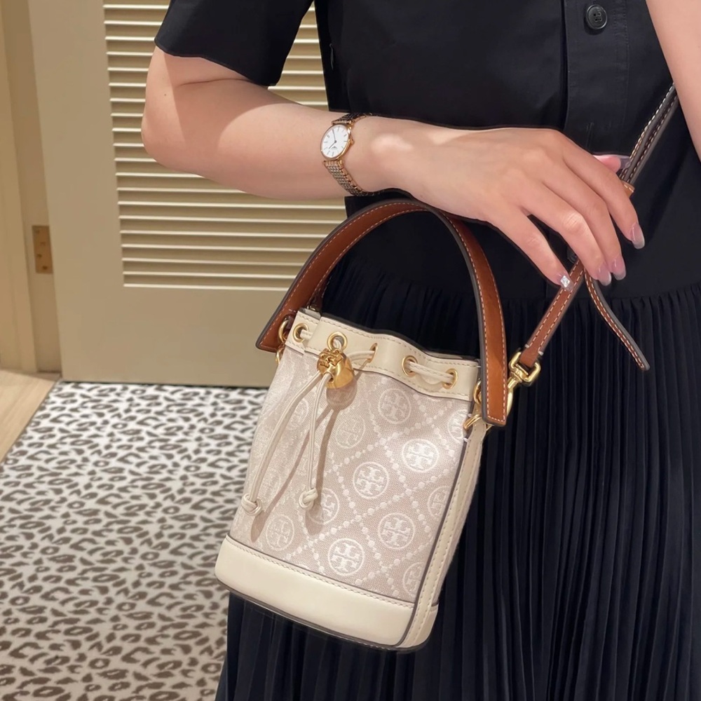 Tory Burch Mini T Monogram Bucket Bag